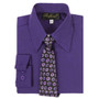 Boy Shirt and Tie Regular Fit, Lilac Purple