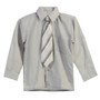 Boy Shirt and Tie Regular Fit, Black Gray White