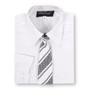 Boy Shirt and Tie Regular Fit, Black Gray White