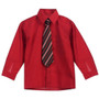 Boy Shirt and Tie Regular Fit, Brown Burgundy Red