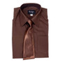 Boy Shirt and Tie Regular Fit, Brown Burgundy Red