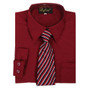 Boy Shirt and Tie Regular Fit, Brown Burgundy Red