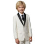 Boy Slim-Fit 7-piece Detachable Shawl Lapel Suit, Ivory