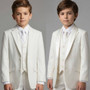 Boy Slim-Fit 7-piece Detachable Shawl Lapel Suit, Ivory