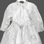 3-piece White Puff Sleeves Virgin Mary Dress Gown with Train