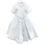 3-piece White Puff Sleeves Virgin Mary Dress Gown with Train