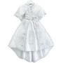3-piece White Puff Sleeves Virgin Mary Dress Gown with Train