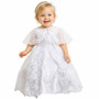 3-piece White Puff Sleeves Virgin Mary Dress Gown with Train