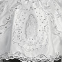 3-piece White Drop Shoulder Puff Sleeves Virgin Mary Gown with Train
