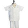 Baby to Teen Guayabera Virgen Shirt Pant Set, White