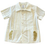 3-piece Guayabera Virgen Maria San Jose Shirt Shorts Pants Set, Ivory