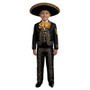 6-piece Black Charro Mariachi Suit with Sombrero Hat