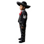 6-piece Black Charro Mariachi Suit with Sombrero Hat
