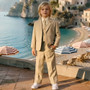 Baby to Boy Regular Fit 5-Piece Suit, Khaki