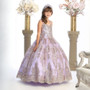 Lavender & Gold Glitter Princess Ball Gown
