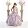Lavender & Gold Glitter Princess Ball Gown