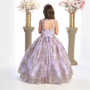 Lavender & Gold Glitter Princess Ball Gown