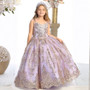 Lavender & Gold Glitter Princess Ball Gown