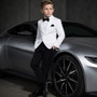 James Bond Boy Regular Fit 5-piece White Black Tuxedo