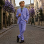 Boy 3-piece Slim Fit Suit, Kira Lilac