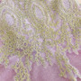 Gold Embroidery Sparkle Tea Length Dress, Red Wine