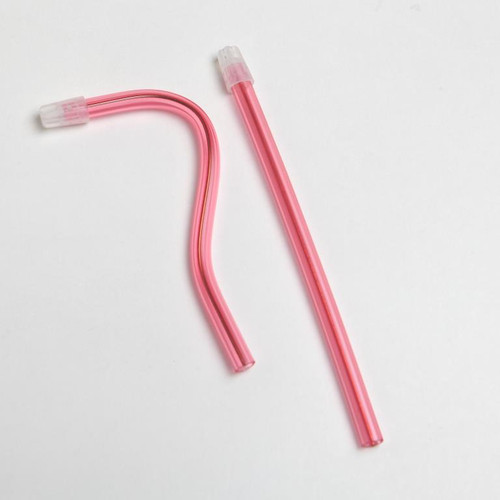 Long Disposable Saliva Ejectors - Transparent Pink