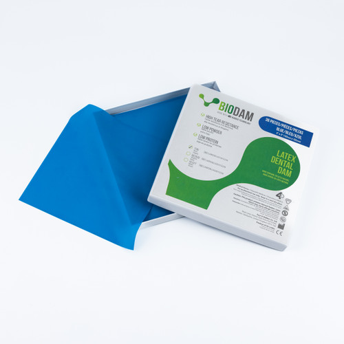 BIODAM koferdam plahtice sa lateksom, Thin , plava, 152mm x 152mm, 36 komada