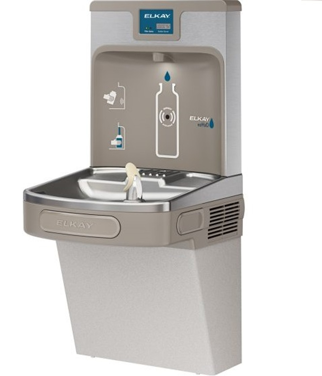 Elkay LZS8WSLP Enhanced EZH2O Bottle Filling Station and Single ADA Cooler,  Filtered, 8 GPH, Light Gray