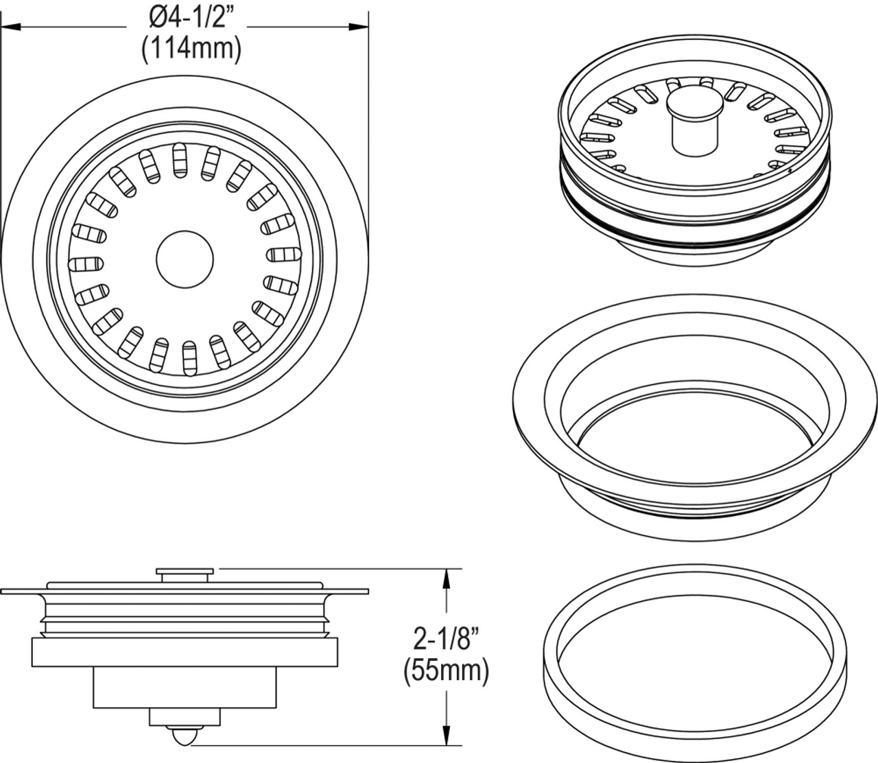 Elkay LKQD35 Polymer Disposer Flange Basket