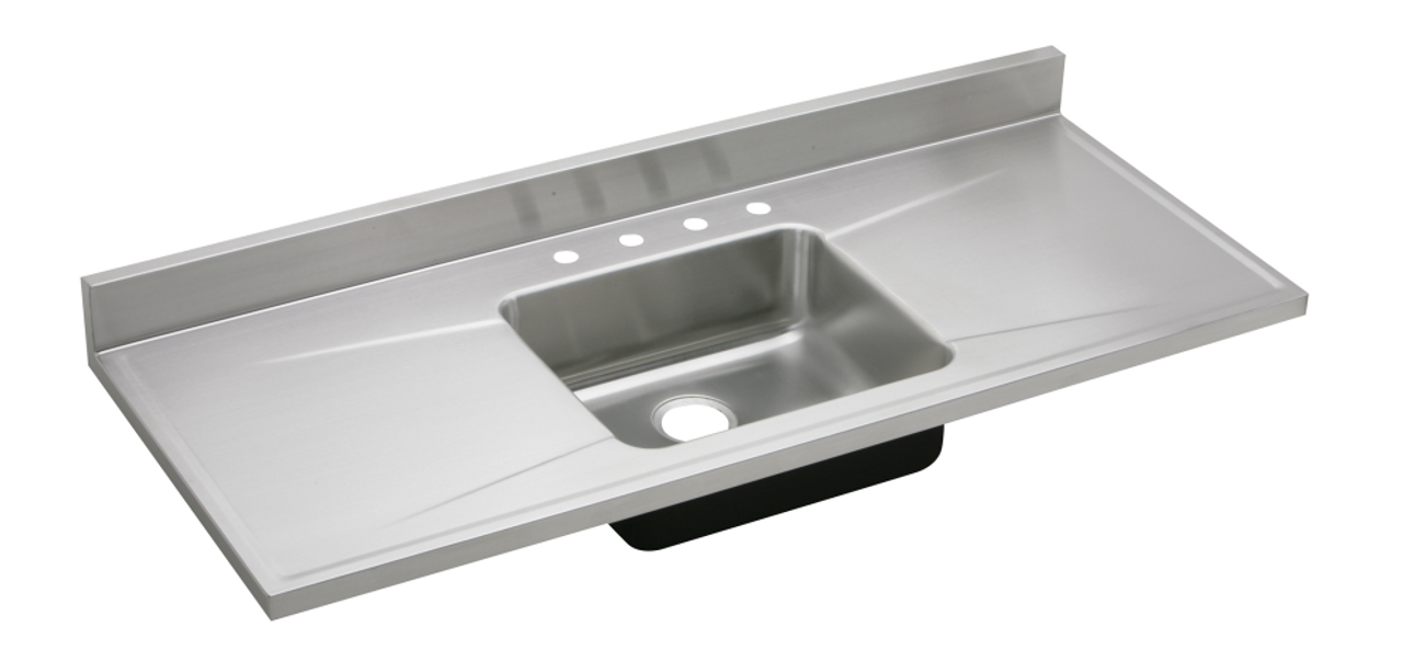 Single Kitchen Sink with small Drainboard (S7540B) – Top Light