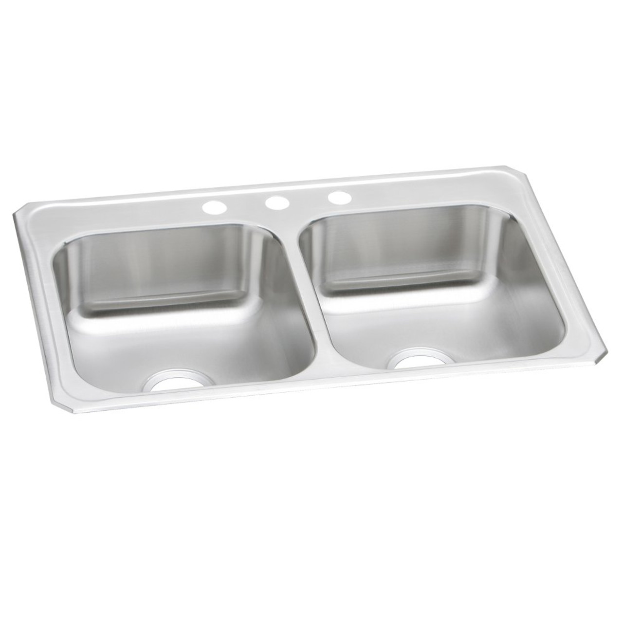 Sink Below EA3枚セット ティーカップ Elkay Quartz Classic 33 x 22 x 10 Offset 60/40 Dbl Under MT