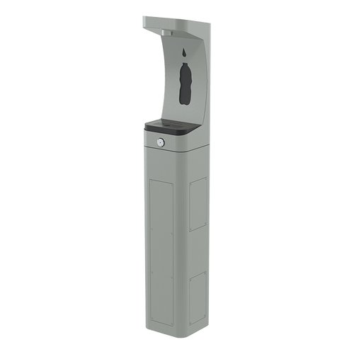 Haws 3610 ADA Outdoor Vandal-Resistant Stainless Steel Pedestal Bottle Filler, Non-Filtered, Non-Refrigerated