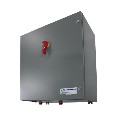 Haws 9326, an instantaneous indoor electric water heating system designed to provide tepid water for emergency drench shower and eyewash equipment