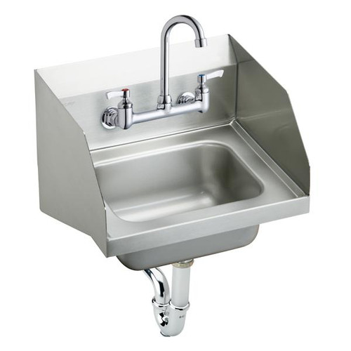 Elkay CHS1716LRSC Stainless Steel 16-3/4" x 15-1/2" x 13", Single Bowl Wall Hung Handwash Sink Kit