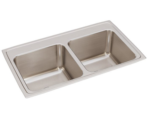 Elkay DLR331910 Lustertone Classic Stainless Steel, 33" x 19-1/2" x 10-1/8", Equal Double Bowl Top Mount Sink