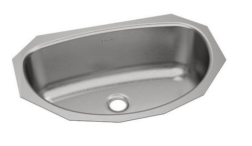 Elkay ELUH1811 Asana Stainless Steel 19-1/2" x 13-5/16" x 6-1/4", Single Bowl Undermount Bathroom Sink with Overflow Assembly