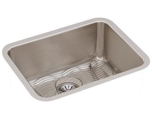 Elkay ELUH211510DBG Lustertone Classic Stainless Steel 23-1/2" x 18-1/4" x 10", Single Bowl Undermount Sink Kit