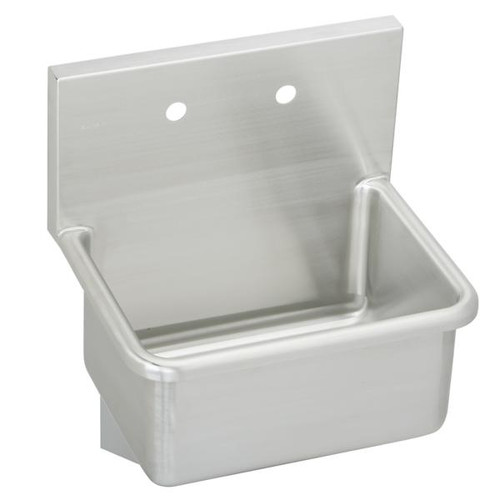 Elkay ESS25202 Wall Service Commercial Sink with Two 1-1/2" Faucet Holes, Sink Only, 25" x 19-1/2" x 12"
