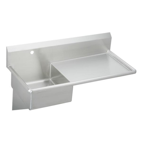 Elkay ESS4924R1 Single Station Wash Sink with Right Drainboard, One Faucet Hole, 49-1/2" x 24" x 10", Sink Only