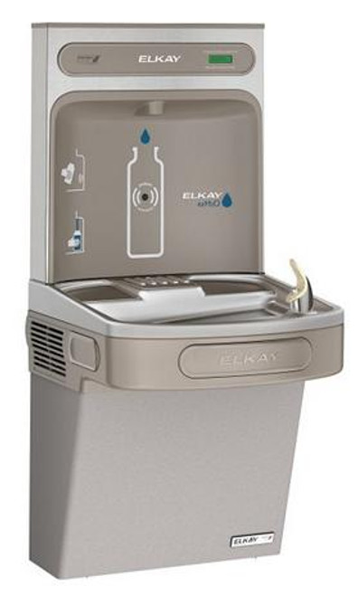 Elkay EZSG8WSLK EZH2O Bottle Filling Station with Refrigerated Drinking Fountain, High Efficiency, GreenSpec Listed, 8.0 GPH, ADA, Non-Filtered, Light Gray Granite