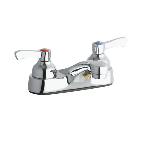 Elkay LK402L2 Commercial Lavatory Faucet, Twin Handle, 4" Centerset with Exposed Deck and Integral Spout, 2" Lever Handle, ADA