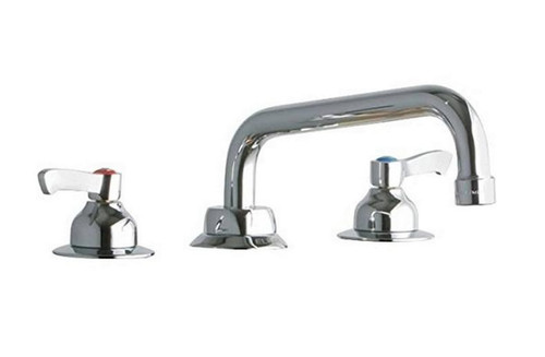 Elkay LK800TS08L2 Commercial Faucet, Scrub and Hand Wash, 8" Centerset with Concealed Deck, 8" Tube Spout, 2" Lever Handle, ADA