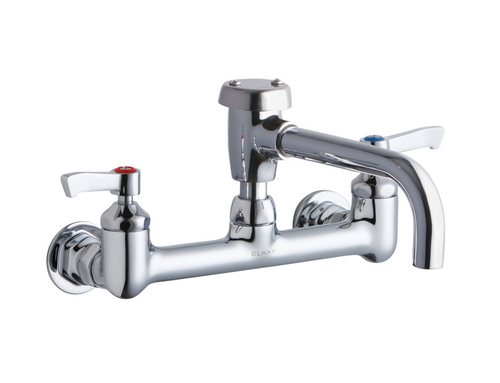 Elkay LK940VS07L2H Commercial Faucet, Service and Utility, 8" Centerset, 7" Vented Spout, 2" Lever Handle, Wall Mounted, ADA