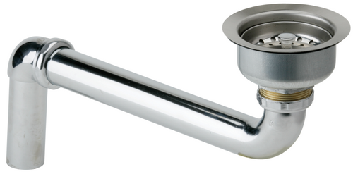 Elkay LKAD35 Sink Drain Fitting, 3-1/2" Opening, Stainless Steel Body, Strainer Basket with Rubber Stopper, LKADOS Tailpiece, ADA Compliant