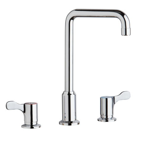 Elkay LKDA2437C Dual Handle Kitchen Faucet, 6" Hi-Arc Swing Spout, Blade Handles, Chrome Plated