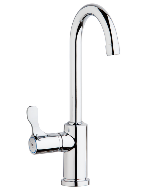 Elkay LKDVR208513LC Commercial Faucet with Vandal Resistant Aerator, Single Hole with Concealed Deck, Single Handle on Left Side, 12.5" Rigid Spout, ADA, Cold Water
