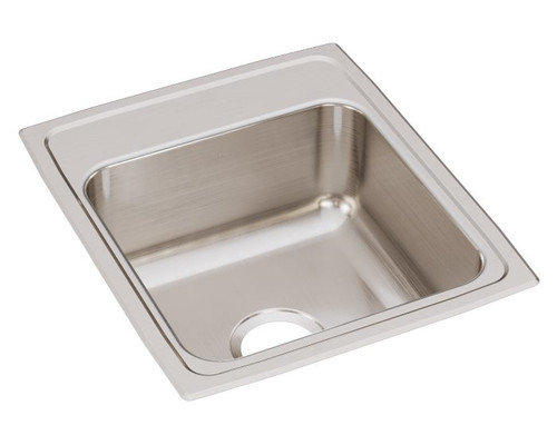 Elkay LR1720 Lustertone Classic Stainless Steel, 17" x 20" x 7-5/8", Single Bowl Top Mount Sink