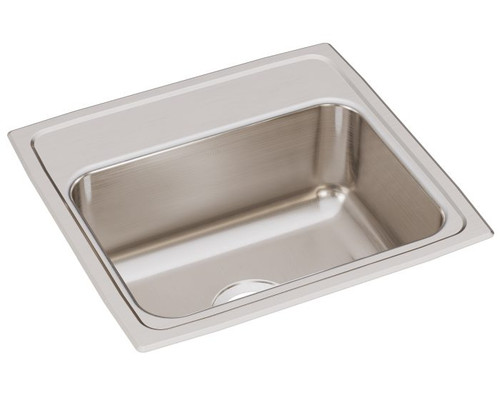 Elkay LR1918 Lustertone Classic Stainless Steel, 19" x 18" x 7-5/8", Single Bowl Top Mount Sink