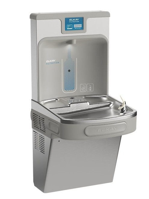 Elkay LZS8WSLP Enhanced Bottle Filling Station and Single ADA Cooler, Filtered, 8 GPH, Light Gray, High Capacity Lead Drop Down Wrapper