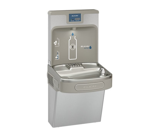 Elkay LZS8WSVRSK ezH2O Bottle Filling Station with Single Filtered LZ Refrigerated Drinking Fountain, Vandal-Resistant Bubbler, 8.0 GPH, ADA, Stainless Steel